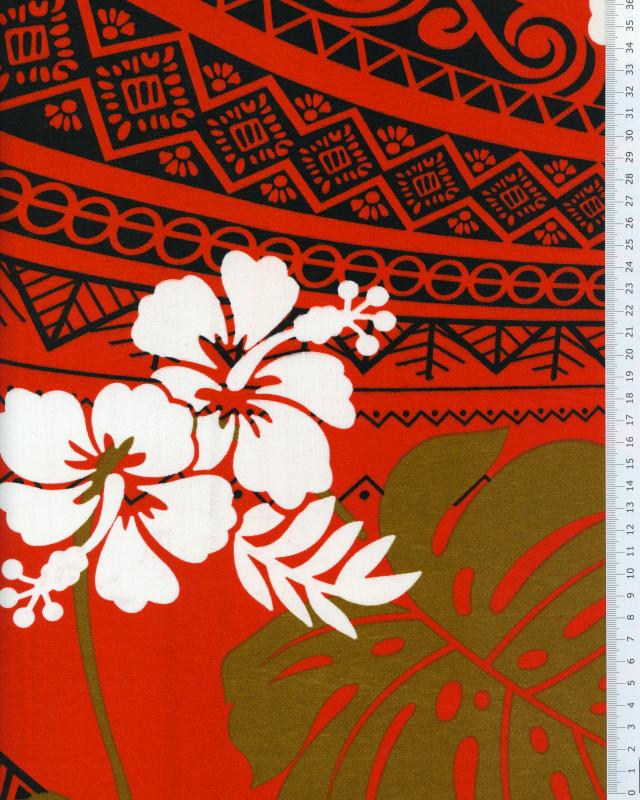 Polynesian Fabric TERENA Red - Tissushop